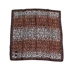 Carlos Falchi Vintage Silk Scarf Leopard Print 18"x18" Animal Print Handkerchief